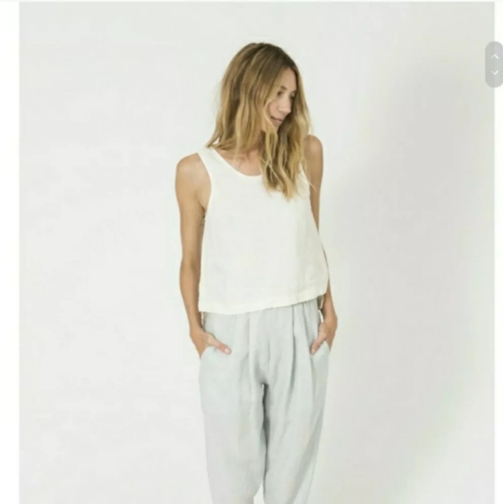 TRADED--Ilana Kohn RoxeyLinen Tank sz XS/S White - Picture 2 of 10